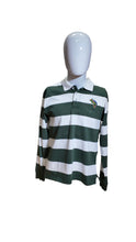 Load image into Gallery viewer, EA Lord Protect Me Green and White Striped Long Sleve Polo