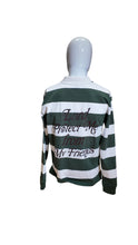 Load image into Gallery viewer, EA Lord Protect Me Green and White Striped Long Sleve Polo