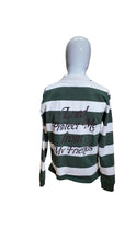 Load image into Gallery viewer, EA Lord Protect Me Green and White Striped Long Sleve Polo