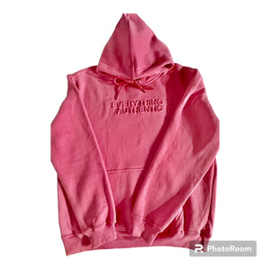 Pink Embossed Everything Authentic Hoodie